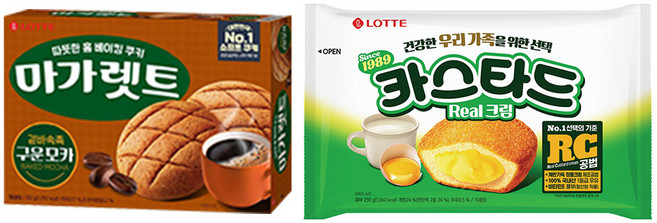 롯데 인기파이 간식 2종 세트 (마가렛트 구운모카+카스타드), 352g, 1세트