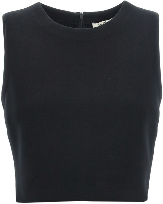 막스마라 대지 라운드 넥 지퍼 백 탑