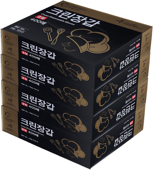 모두사 식구 일회용 비닐장갑 400매, 4개