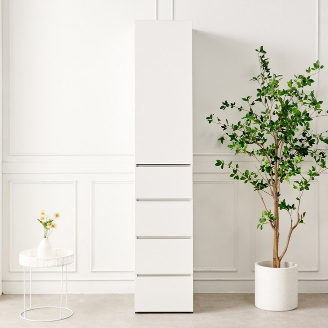 일송가구 300 400 500 바바 2M 키높이 틈새 옷장 서랍 수납장, LPM 속깊은 바바 3단 서랍 수납장 500_화이트