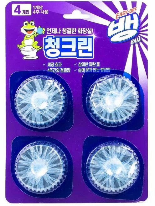청크린 국산 변기세정제 40g 4개입, 단일옵션