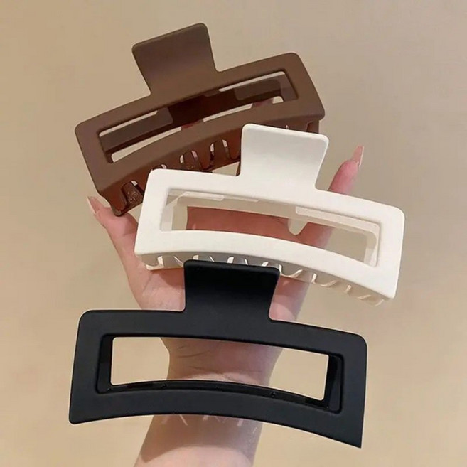 무광 사각 대왕 헤어 집게핀 3종세트