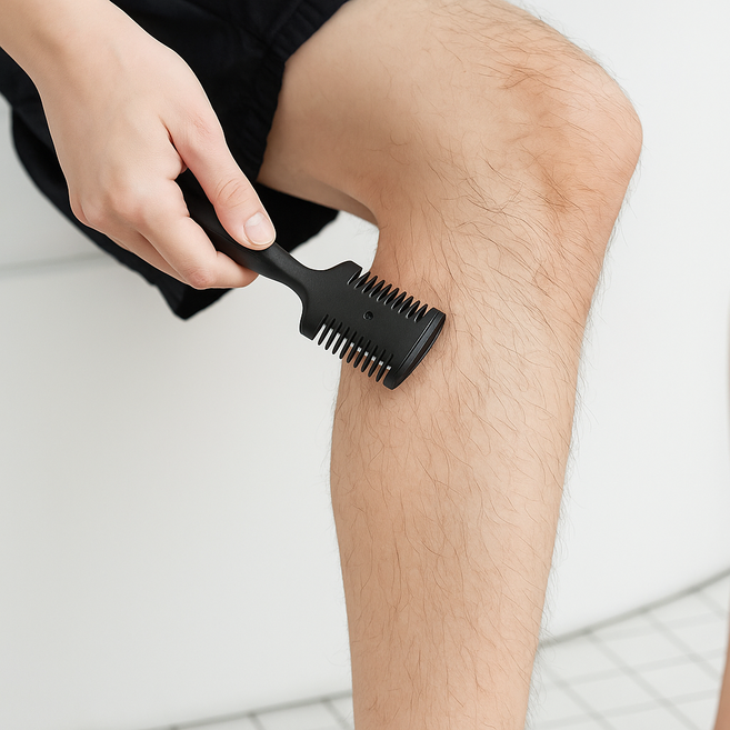 르브아 남성용 다리털숱제거기 다리털 면도기 남자 레그트리머 다리숱 털제거기 돼지털, 1개, 블랙