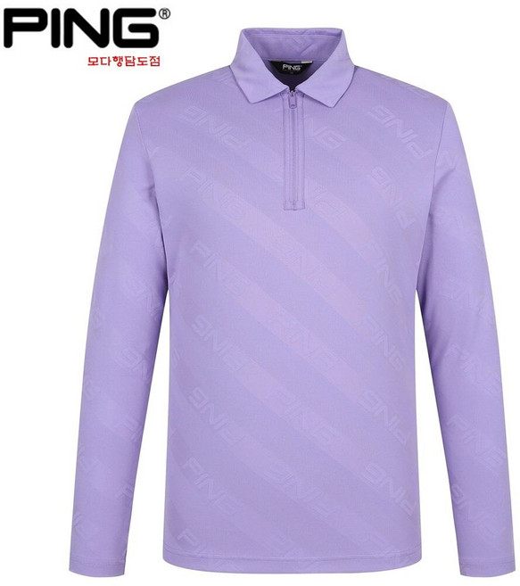 핑 PING 2024년 가을 남성 로고 카라 반집업 긴팔 티셔츠 111D3TO201_VO_HDD