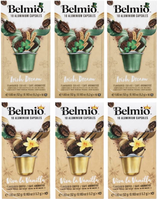 벨미오 캡슐커피 플레이버 60캡슐 - 바닐라30+아이리쉬드림30, 10개입, 6개, 5.2g