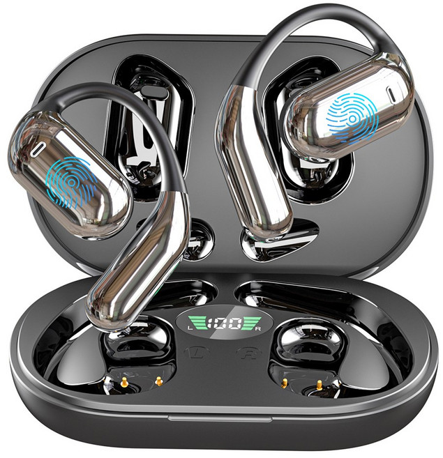 3-in-1 AI 번역기 이어버드 144개 언어 소음 차단 Bluetooth 5.3 헤드셋 인스턴트 번역기 스마트 음성 실시간 ﻿, [03] Black