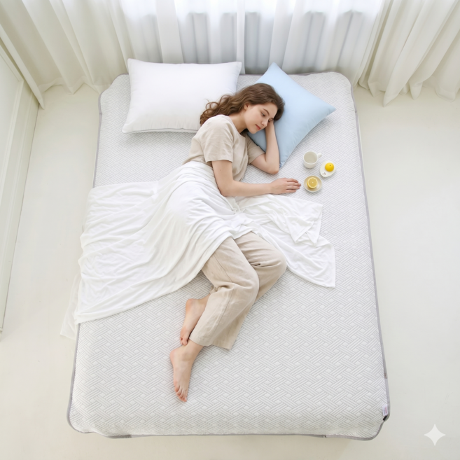 아이스쿨베어 냉감 여름 침대 패드 쿨 매트, 쿨매트, 아이스쿨베어 화이트