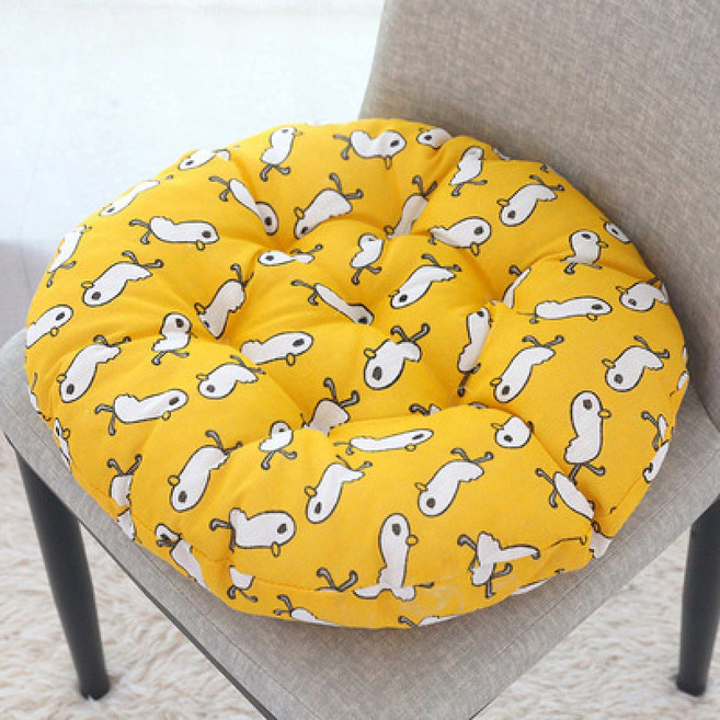 해피유통 다용도 양면 원형 방석 귀여운 캐릭터 디자인 푹신한 면 쿠션, 30*30, 2