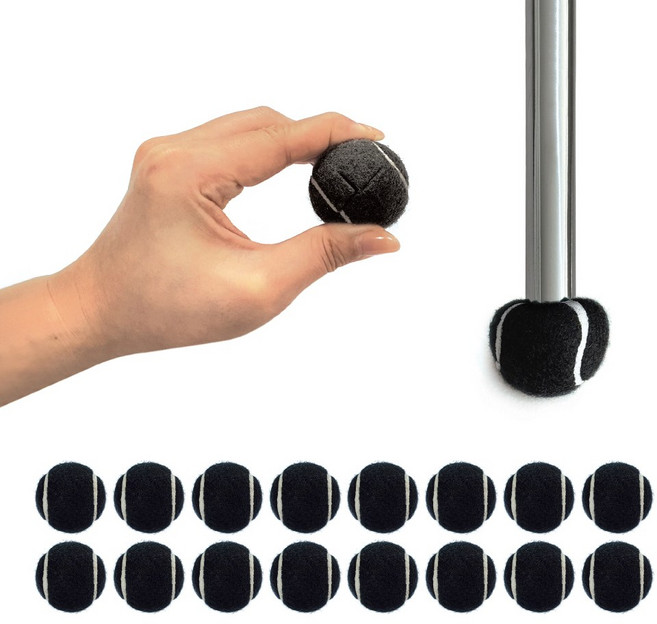 미니 테니스공 얇은 의자 다리커버 발커버, 16개, 블랙