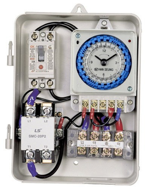 한승계기 아날로그 타임스위치 정전보상형 30A 케이스방우형 타이머 HTS-24TCB, 1개