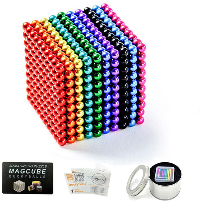 Onsuft 네오큐브 3mm 1000개 자기 입방체 자석볼 자석큐브, 십색, 1개