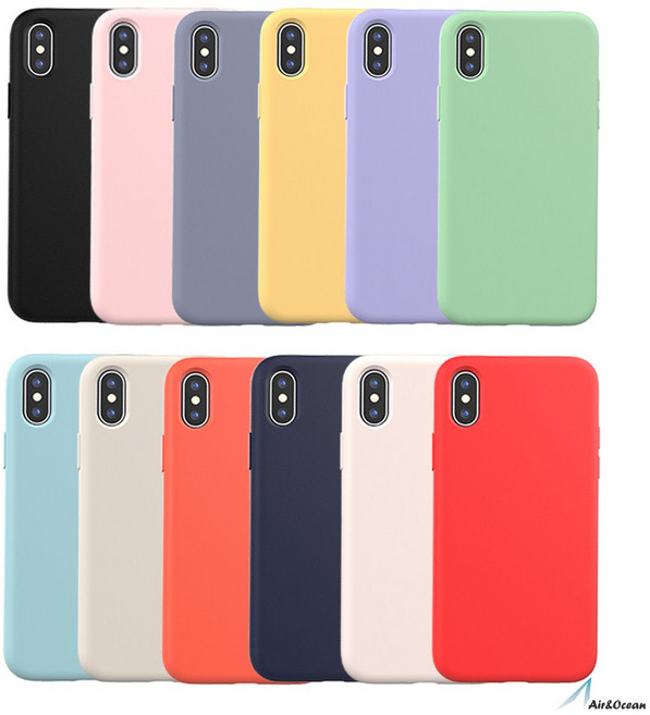 에어앤오션 정품 아이폰 고급 실리콘 케이스 4면 풀커버 파스텔톤