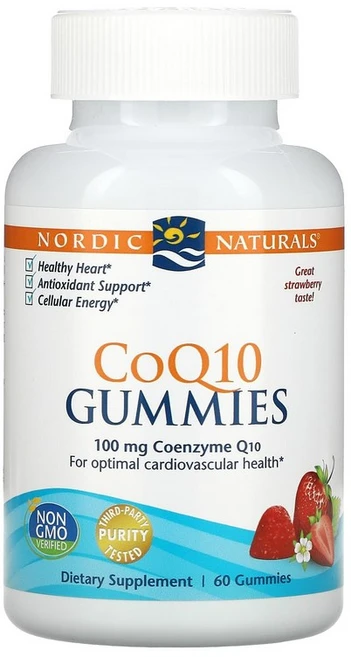 노르딕내추럴스 CoQ10 딸기 100mg 구미젤리 60개, 1개 - 쿠팡