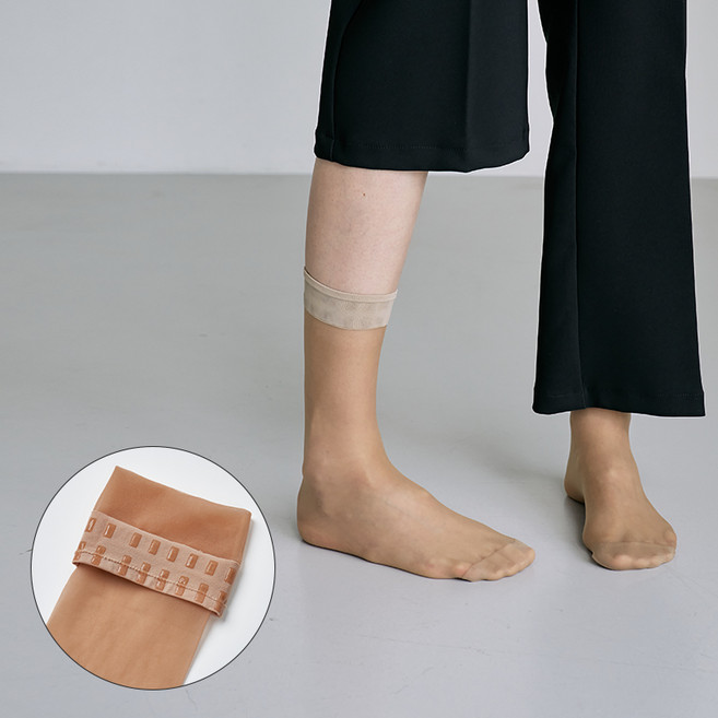 국내생산 미끄럼방지 고탄력 발목 스타킹 2켤레