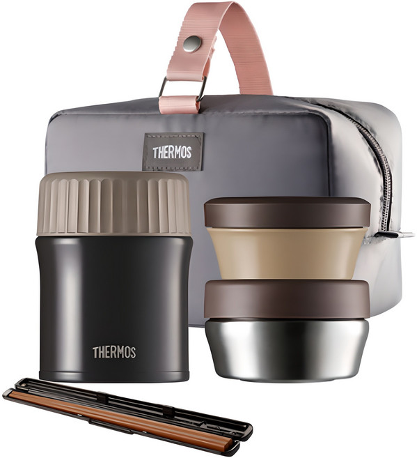 써모스 플+스 반반 보온 도시락 965ml TKLG-1000, 브라우니블랙(BK), 1개