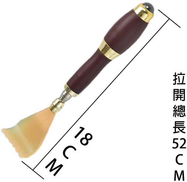 伸縮抓癢棒 背部按摩器 磁力滾珠設計, 1個, 一般款, 沉穩咖