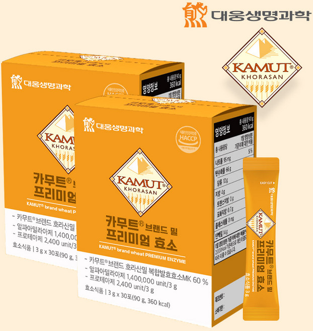 대웅생명과학 카무트 브랜드 밀 프리미엄 효소, 90g, 2개