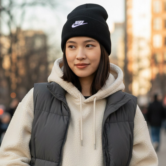 나이키 비니 모자 털모자 숏비니 니트 방한 모자 남녀공용 퓨추라 피크 러닝 러닝 모자