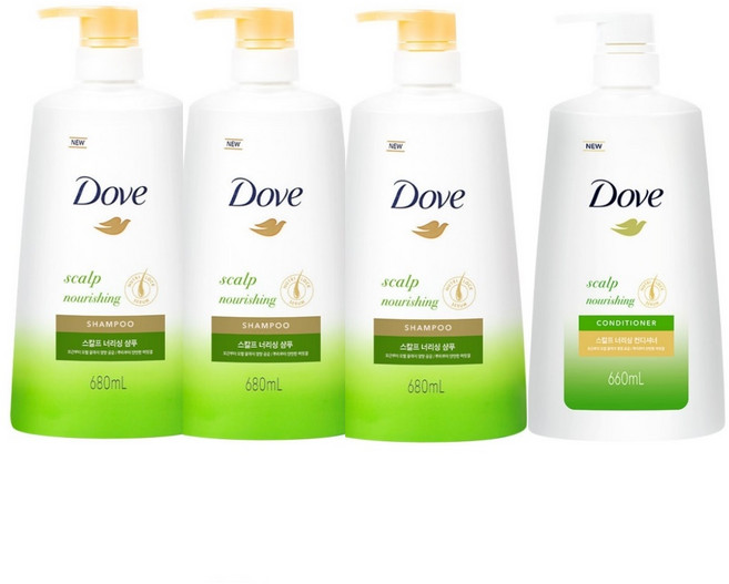 도브 스킬프 너리싱 샴푸 680ml x3개 컨디셔너 660ml x1개, 단품