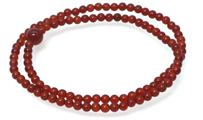 자마노 염주 3mm - 홍마노천연원석 108염주팔찌 합장주 불교용품 악세사리