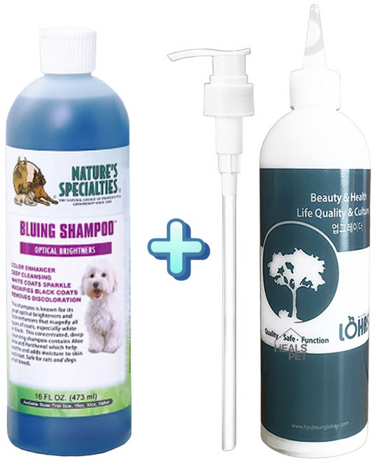 협성로하스 강아지 블루잉 샴푸+희석통 473ml 고양이 비숑 말티즈 화이트닝 약용 샴푸, 1개