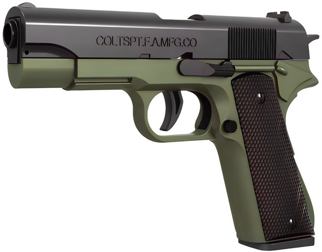 UB 콜트 M1911 탄피 배출 너프건 자동 연사 권총, 1개, 그린 블랙