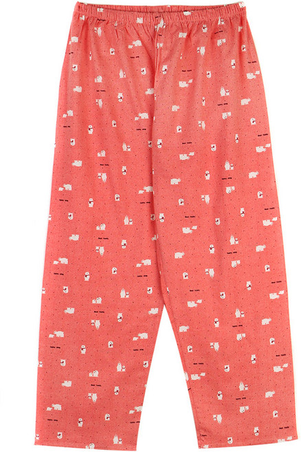 국내생산 순면 곰돌이 여자 잠옷바지 긴바지 9부 홈웨어 실내복 파자마