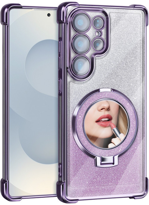 복우롱 갤럭시 S시리즈 블링 사각 에어백 렌즈풀커버 거울 거치대 휴대폰 케이스(OA027)