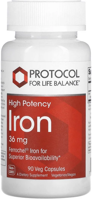 Protocol for Life Balance 철분 고효능 36mg 베지 캡슐 90정, ProtocolforLifeBalance철분고효능36m, 1개 - 쿠팡