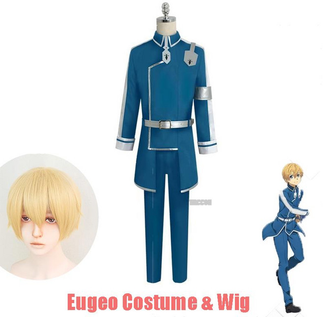 키리가야 카즈토 코스프레 유지오 의상 검 아트 온라인 시즌 3 가발 유니폼 성인 파티 새제품