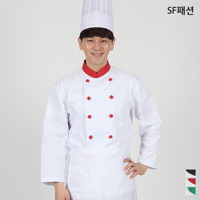 얇은 조리복 쉐프복 주방복 빅사이즈 쿡복 긴팔 유니폼