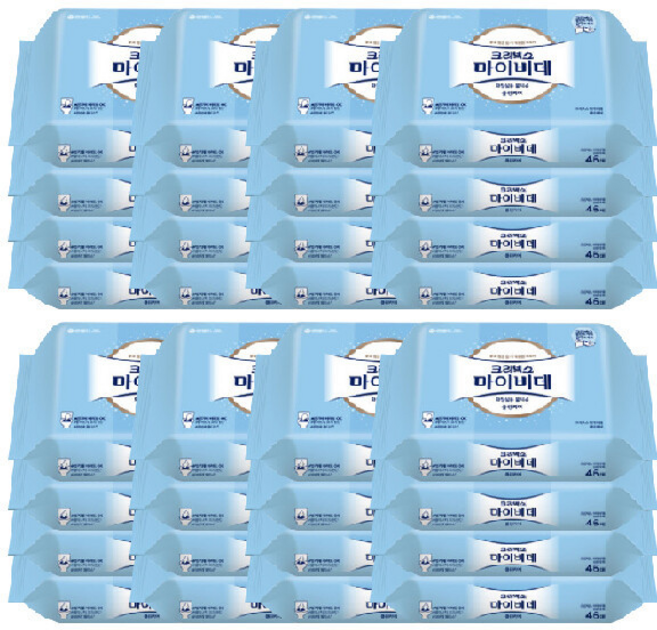 크리넥스 마이비데 화장실용 물티슈 캡형 1BO, 1g, 4매, 8박스