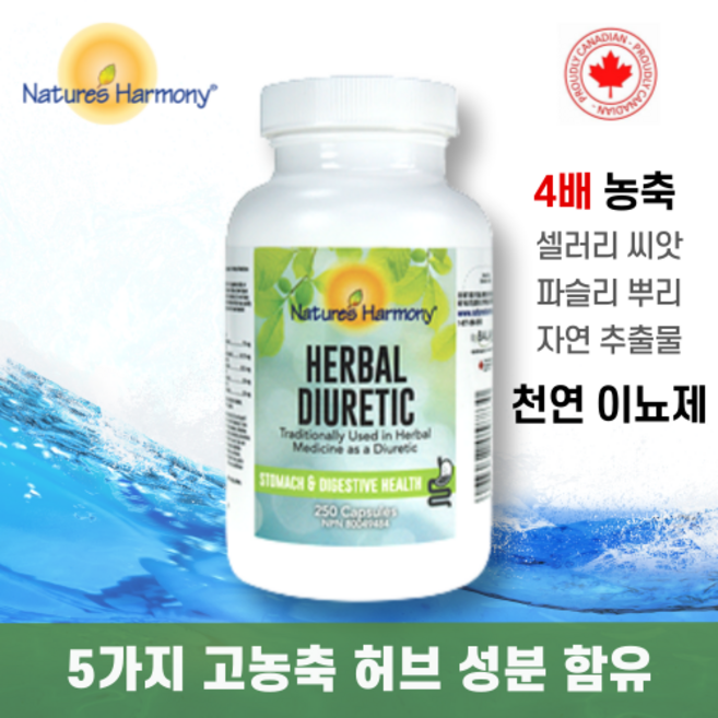 네이쳐스 하모니 천연 이뇨제 250캡슐, 250정, 1개