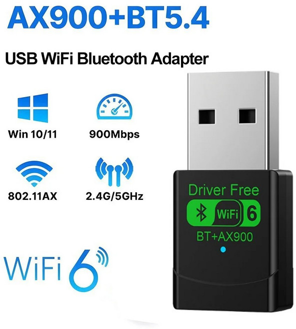 AX900 WIFI 미니 USB WIN 동글 5GHZ 카드 11 수신기 10 2IN1 듀얼 PC BT 네트워크 4G 밴드 송신기, 2)Style 2, 1개