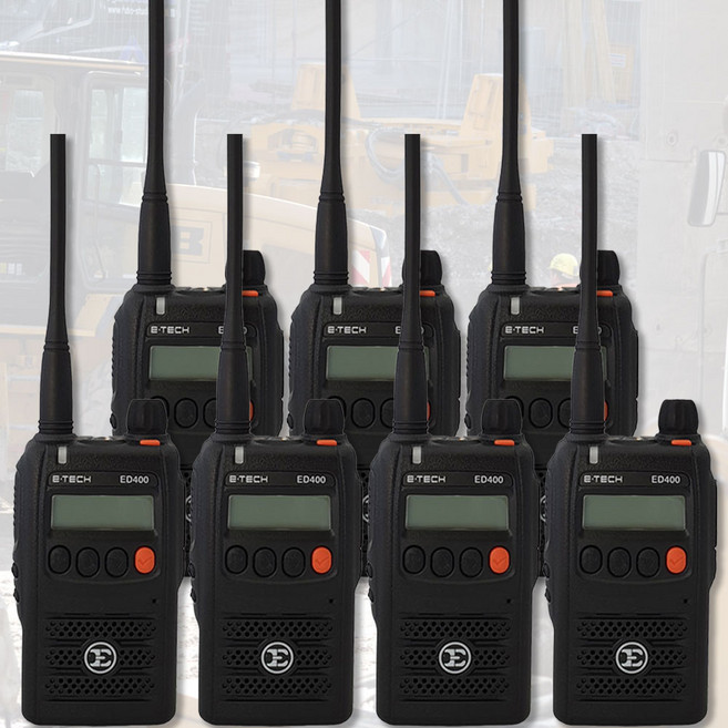 ETECH 이테크 ED-400 ED400 고품질 고출력 5W 업무용 디지털 무전기, 7세트, [이테크] ED-400