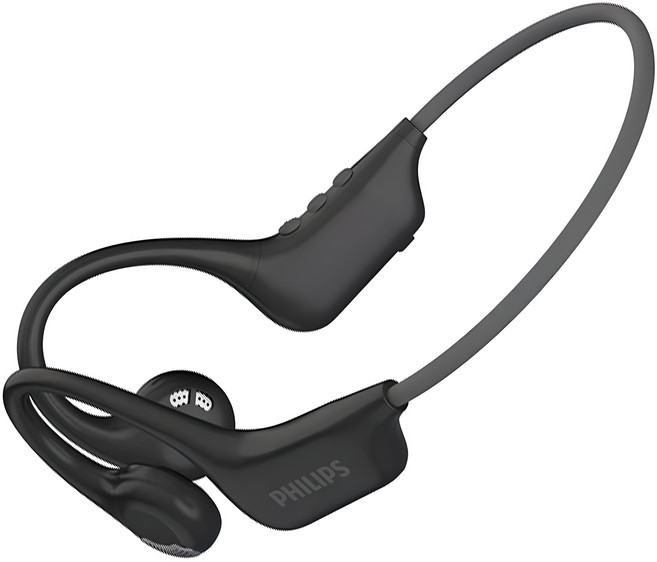 필립스 ENC 노이즈캔슬링 오픈이어 넥밴드형 블루투스 이어폰, TAA1708, 블랙