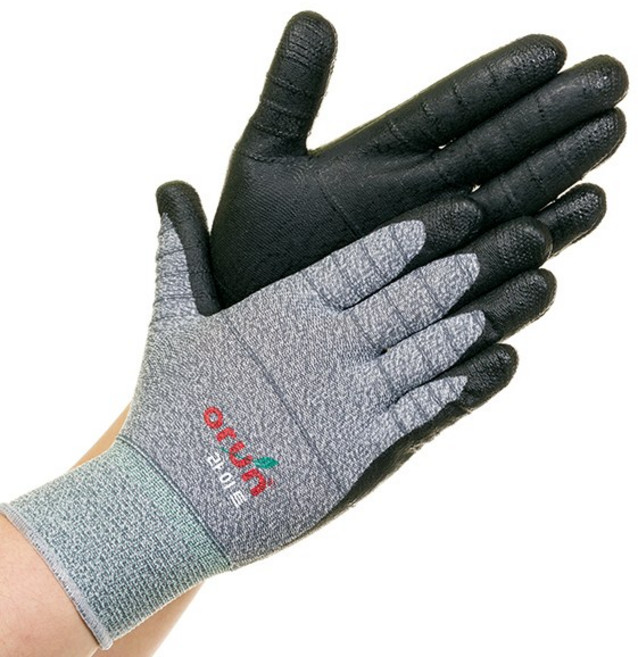 오런 에어폼라이트 공업용 작업용 코팅장갑 터치장갑, 그레이(L), 1개