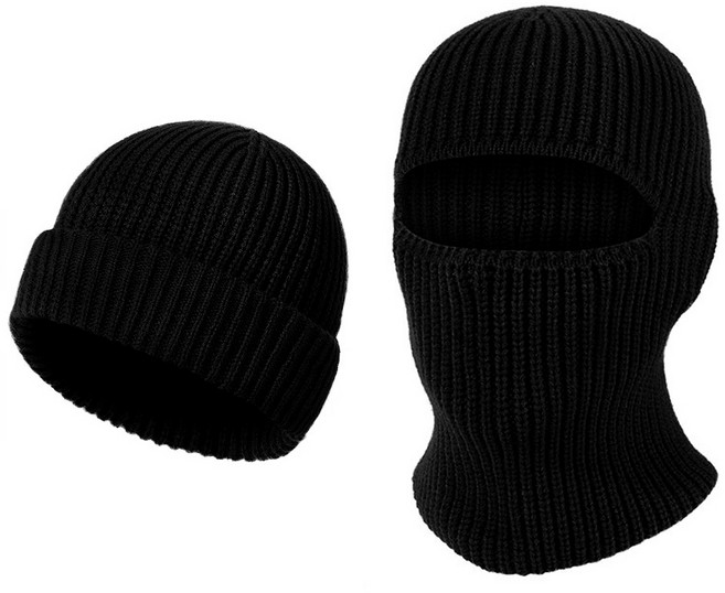 2WAY 복면 겨울 방한 비니 바라클라바 어몽어스, 블랙, 1개