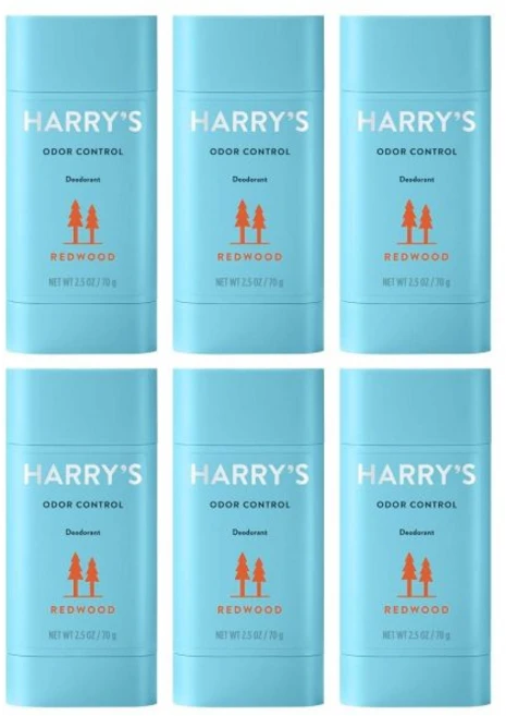 해리의 데오드란트 & 해열제 - 남성용 냄새 및 땀 조절 레드우드(6팩), Odor Control, Redwood, 70g - 쿠팡