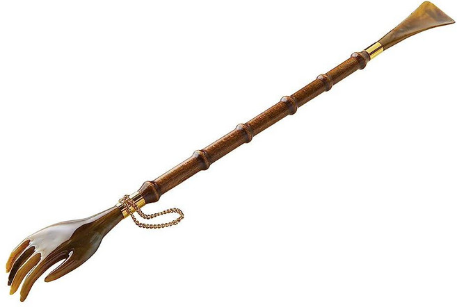 53.3cm(21인치) 우아한 구두 뿔과 너도밤나무 샤프트가 있는 백스크래처: 이탈리아에서 만든 남성과 여성을 위한 완벽하고 독특한 품질의 선물