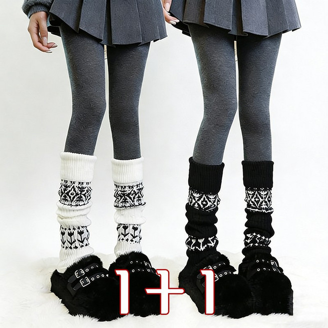 1+1 여성 레그워머 y2k 골지 다리토시 겨울 니트 발토시 슬림소녀