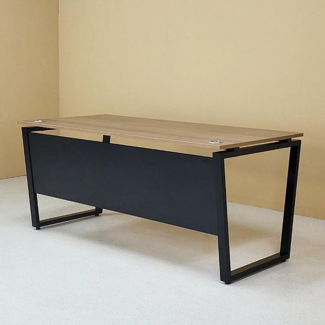 가구뱅크 애플책상 (블랙프레임) 사원책상 학생책상 일자 1200/1400/1600 사무실 가정용, 블랙다리/아카시아