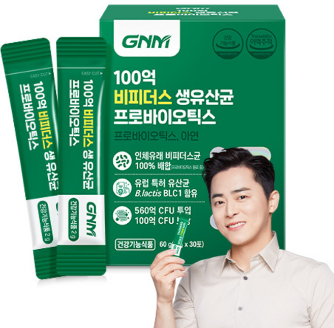 GNM 100억 비피더스 생유산균 프로바이오틱스, 60g, 1개