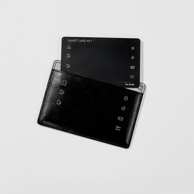 스마트 카드키케이스 가죽 차 카드 지갑 제네시스 그랜저 팰리세이드 싼타페, 일반 타입, 블랙