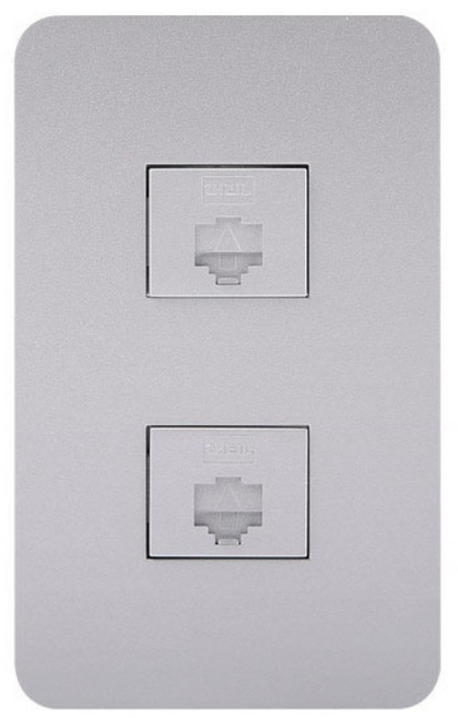 제일전기 전등 스위치 커버 8P 2구 실버, 1개