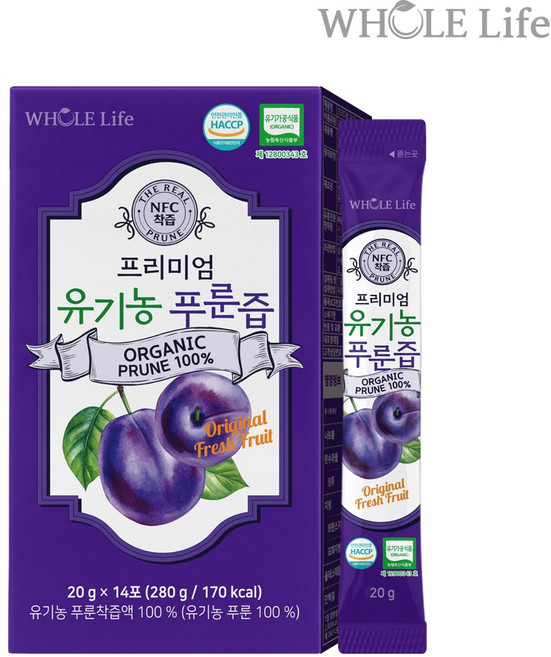홀라이프 프리미엄 유기농 푸룬즙, 280g, 1박스