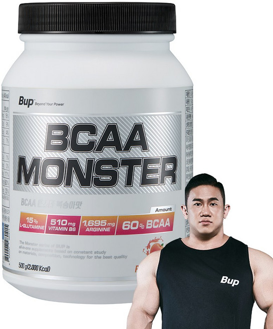 BUP BCAA몬스터 복숭아맛 류신 아미노산 헬스보충제 BCAA, 500g, 1개