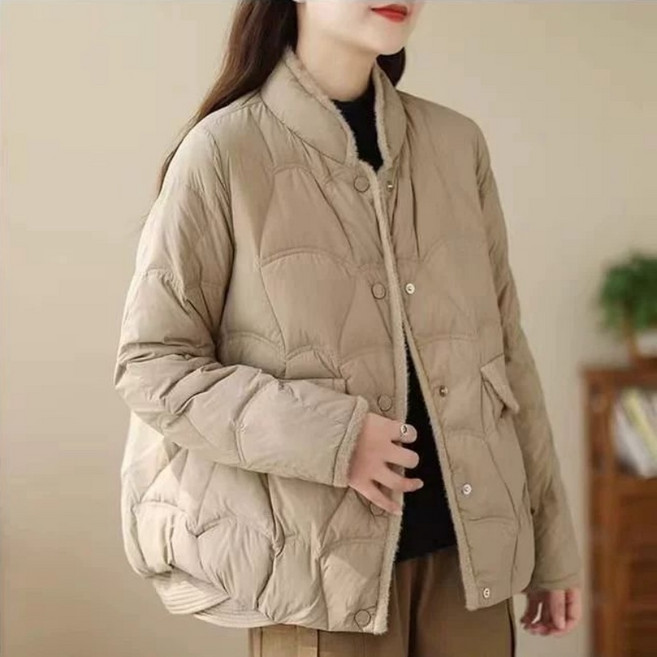 휠렉스 여성 터틀넥 경량 무늬 집업 루즈핏 재킷 YQ60