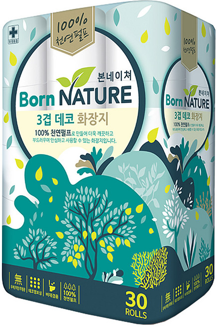 본네이처 3겹 30롤 33m 화장지 3겹 30롤 화장실 휴지, 30개입, 1개