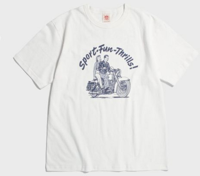 브론슨 BRONSON Knight Motorcycle 쇼트 슬리브 Tee 화이트 479414